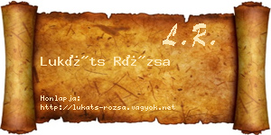Lukáts Rózsa névjegykártya